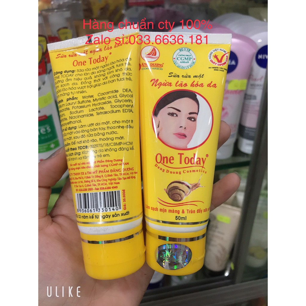 sữa rửa mặt ốc sên one today trắng da chống lão hóa 50ml [ chuẩn hàng cty 100%]