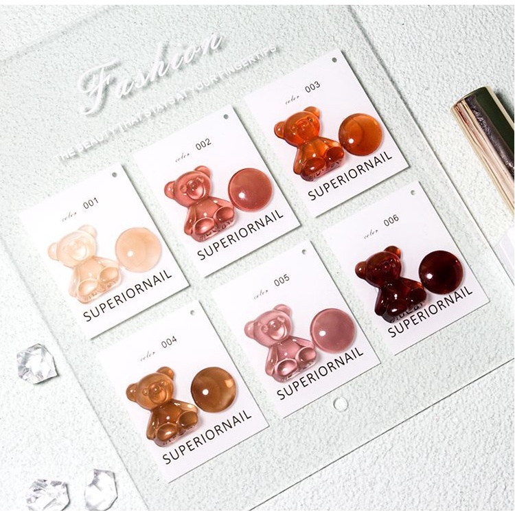Set sơn gel thạch 6 màu Vandonnie chính hãng 15ml + tặng kèm bảng màu