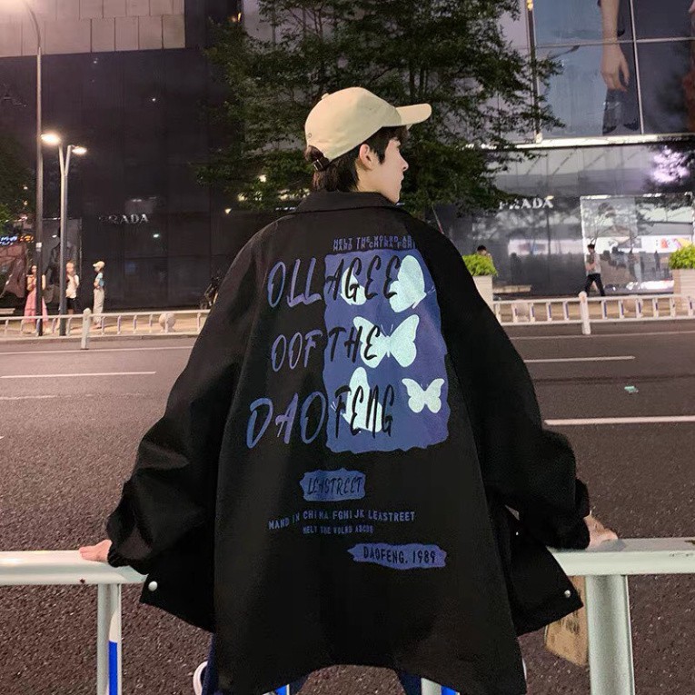 Áo khoác dù sơmi unisex cardigan form rộng DAOFENG nam nữ ulzzang Wind | BigBuy360 - bigbuy360.vn