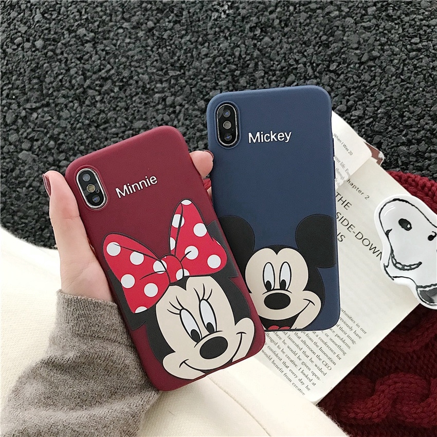 Ốp lưng TPU mềm hình chuột Mickey Minnie đáng yêu cho iPhone 11 pro Max XR X Xs 8 7 6 6s Plus SE 2020