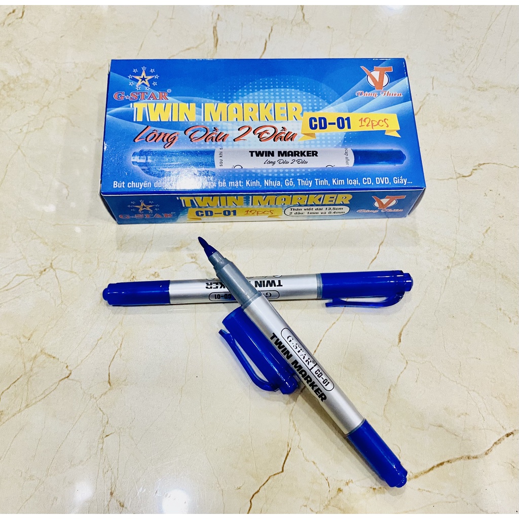Bút Lông Dầu 2 Đầu Gstar CD01 (12 cây/ hộp)