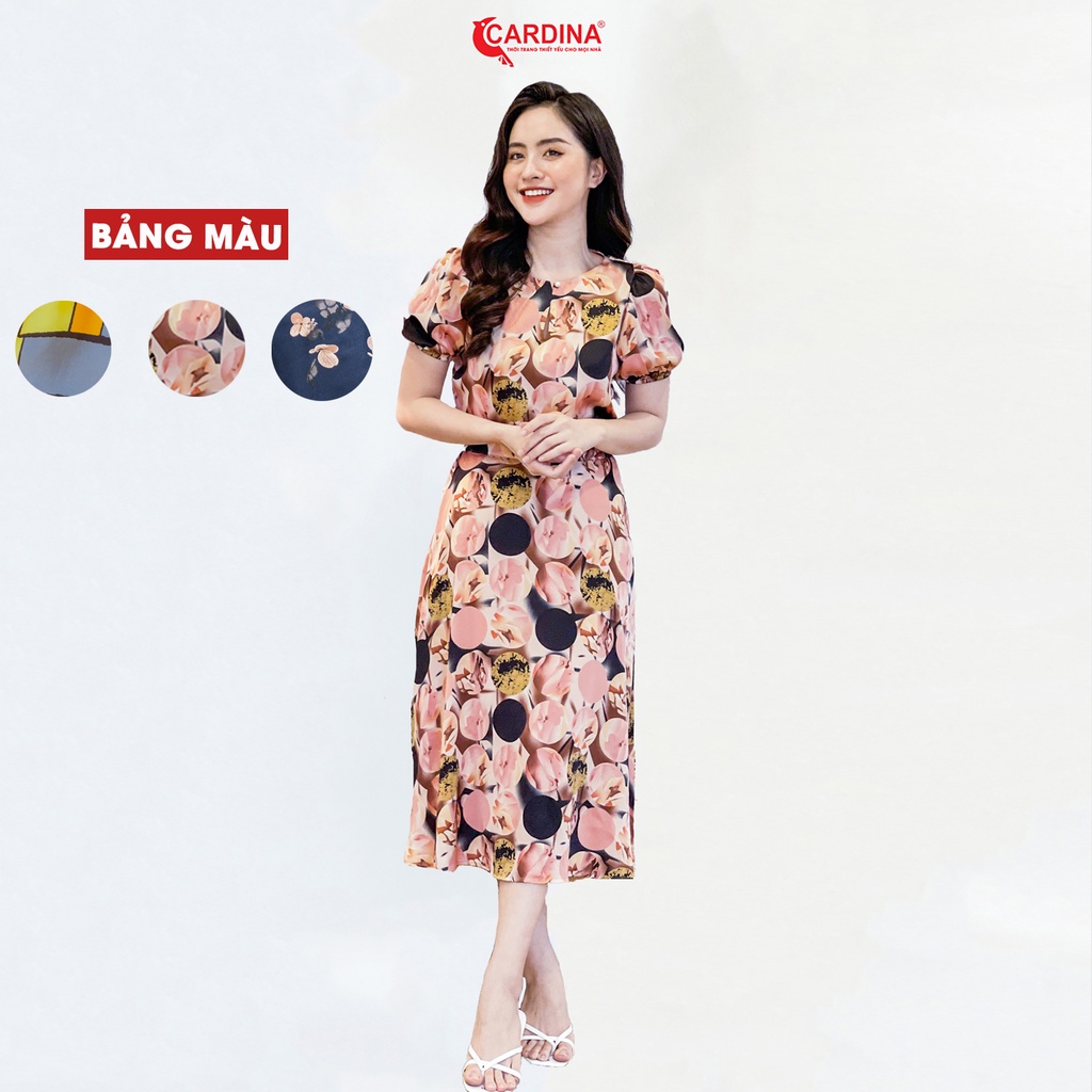 Set Đồ Nữ 𝐂𝐀𝐑𝐃𝐈𝐍𝐀 Chất Lụa Satin Nhật Cao Cấp Áo Cộc Tay Chân Váy Chữ A  Họa Tiết Hoa Trẻ Trung 2VM03 | BigBuy360 - bigbuy360.vn