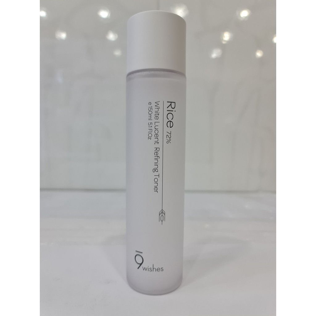 Nước Hoa Hồng Dưỡng Sáng Da 9Wishes Rice 72% White Lucentrefining Toner Dưỡng Sáng Da 150ml