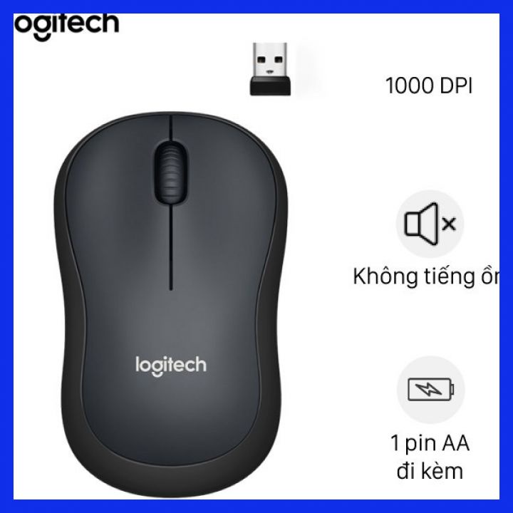 Chuột máy tính không dây Logi.tech M220 cảm biến quang học hiện đại - Chuột Vi Tính Laptop siêu nhạy, pin bền