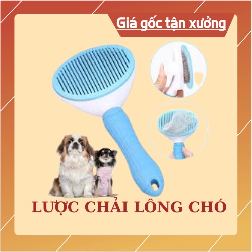 Lược chải lông chó mèo có nút bấm CHÍNH HÃNG CLEAN chải lông chó mèo