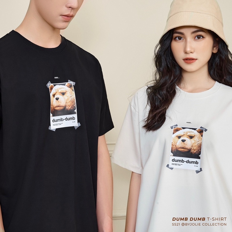 Áo phông unisex &quot;TEDDY DUMB&quot; byjolie chất cotton thoáng mát