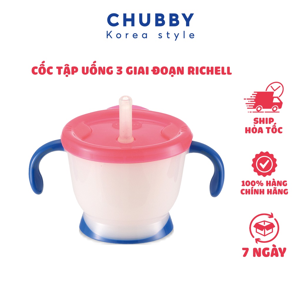 Cốc tập uống 3 giai đoạn Richell Nhật Bản chính hãng