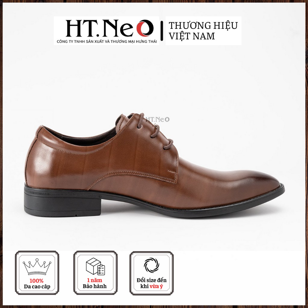 Giày oxford nam cao cấp - Giày tây nam HT.NEO Da bò nguyên miếng, đế đúc cao su tránh trơn trượt, dây buộc cổ điển GT150