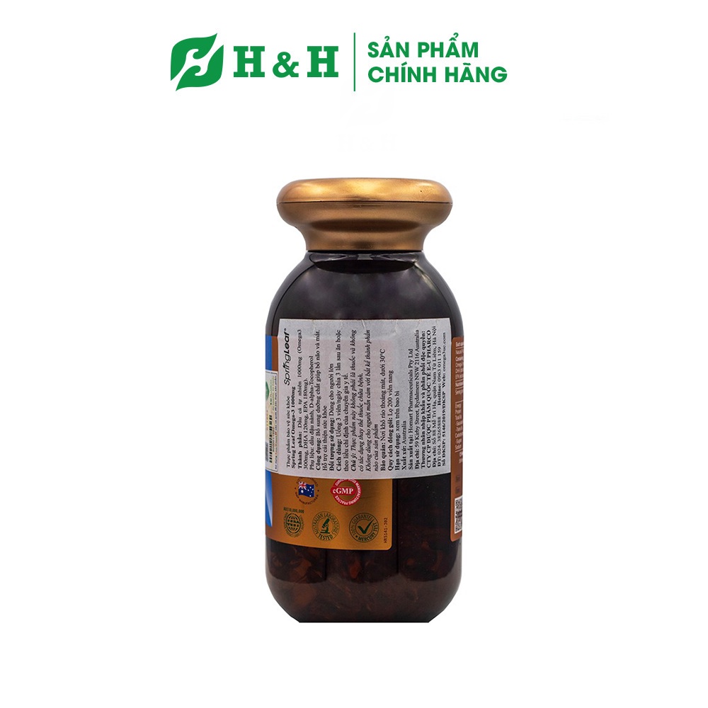 Viên uống bổ mắt, não bộ và tim mạch - Spring Leaf Omega-3 (200 viên)