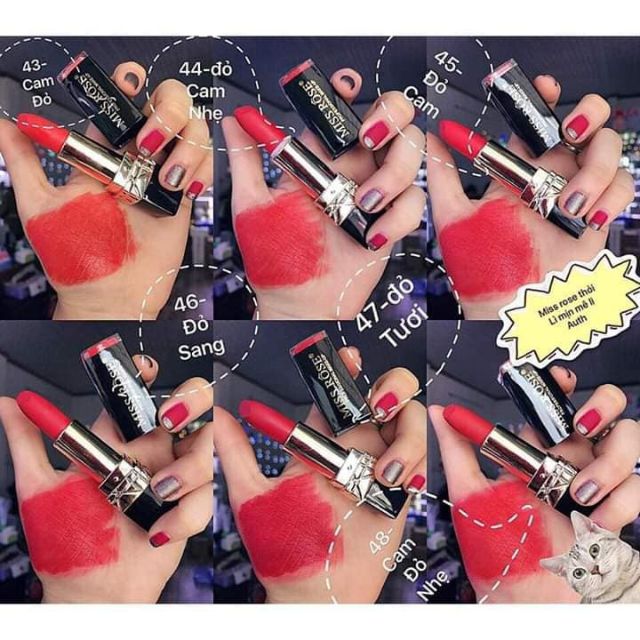 Son lì mềm mượt lâu trôi Miss Rose son thỏi son dưỡng