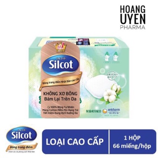 Bông tẩy trang Silcot Unicharm loại cao cấp - Hộp 66 miếng