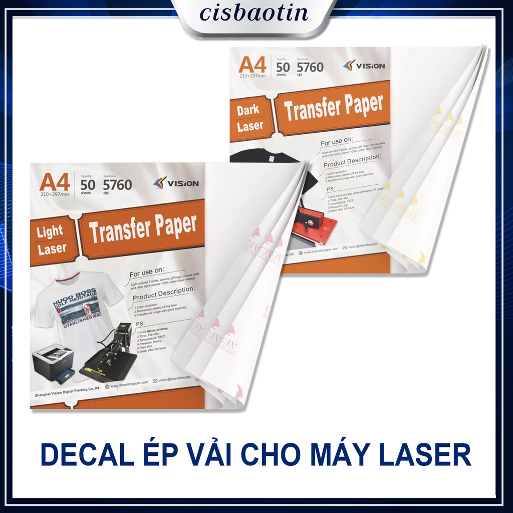 DECAL ÉP ÁO SÁNG - TỐI MÀU CHO MÁY LASER OKI KHỔ A4