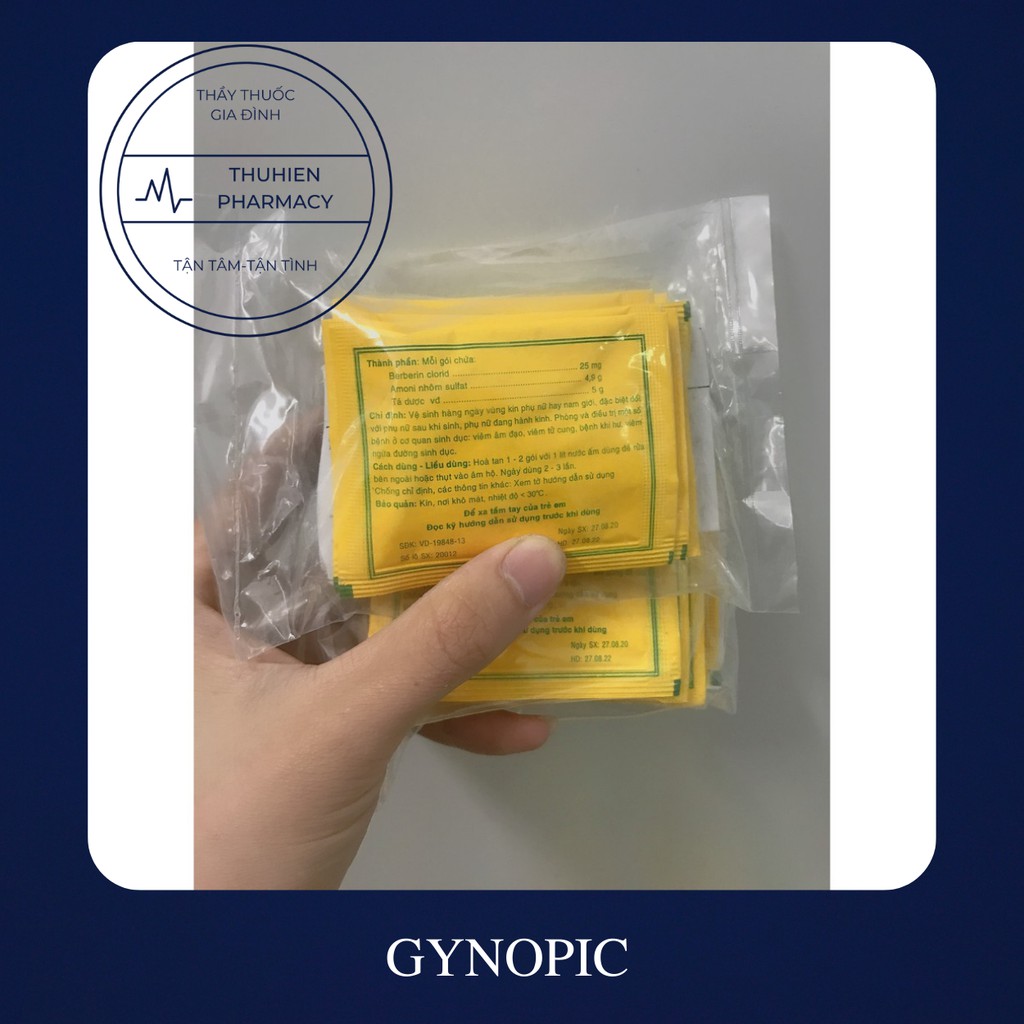 Gynopic gói rửa vệ sinh phụ nữ hoa hồng (túi 10 gói)