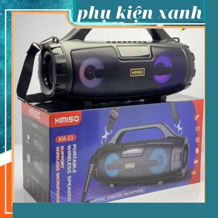 Loa Bluetooth Karaoke Kimiso S3 Kèm Mic - Siêu Bền, Bass Chắc Nịch, Hát Cực Đã FREESHIP