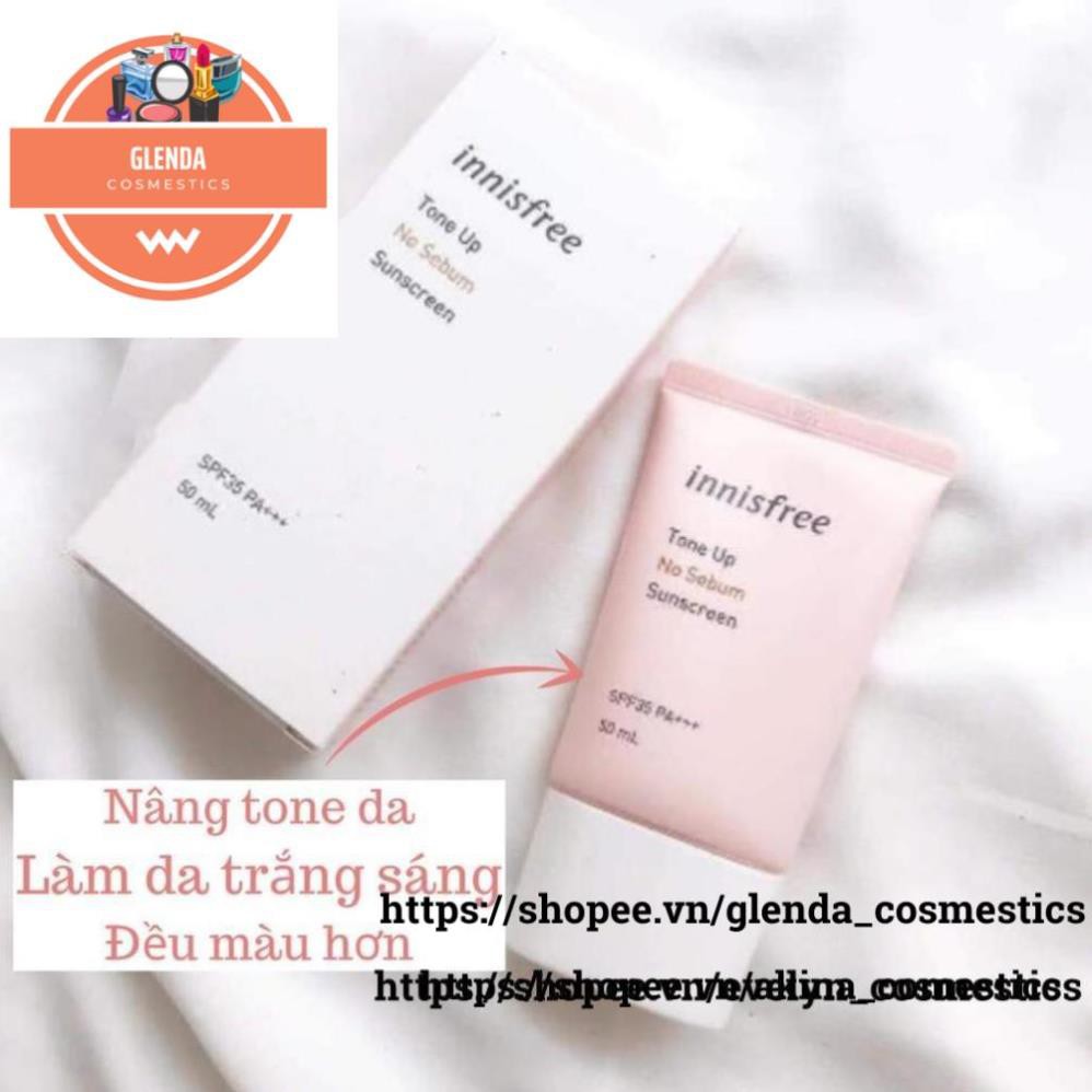 Kem Chống Nắng Innisfree Tone Up No Sebum Sunscreen SPF50+PA++++ 50ml (màu hồng)