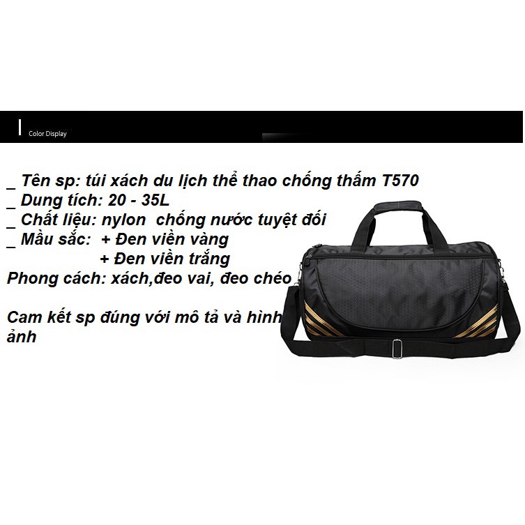 túi xách du lịch thể thao chống thấm T570