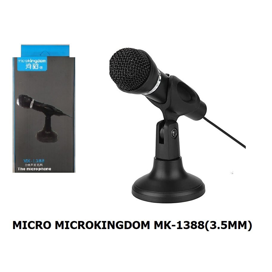 Mic chat voice, micro thu âm vi tính, micro có chân để bàn MK-1388 - jack cắm 3.5mm