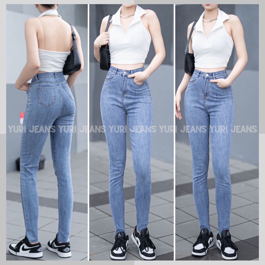 Quần Jeans Skinny Nữ Lưng Cao Tôn Dáng Lai Cắt 3 màu Shop YuRi Jeans (Hình Thật Shop Chụp Kèm Video) YURI001
