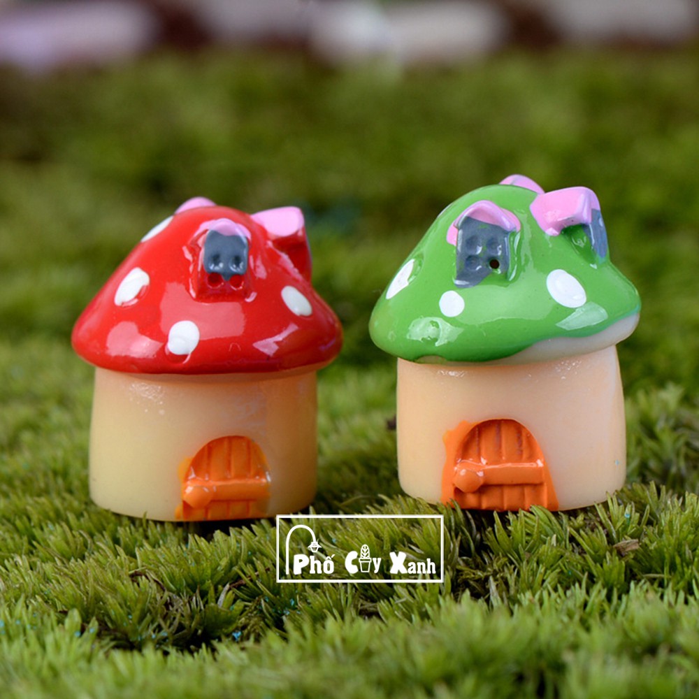 Nhà Nấm Nhiều Màu Dễ Thương - Phụ Kiện Trang Trí Tiểu Cảnh Cây Xanh