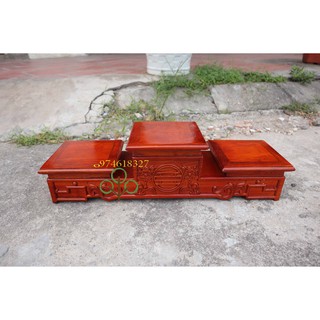 Tam sơn gỗ-Bục tam cấp gỗ hương-Đế bát hương 3 bát hương mặt 14,16,18,20,22,25