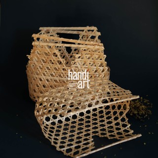 Làn tre đan mắt cáo - Giỏ tre quà tặng