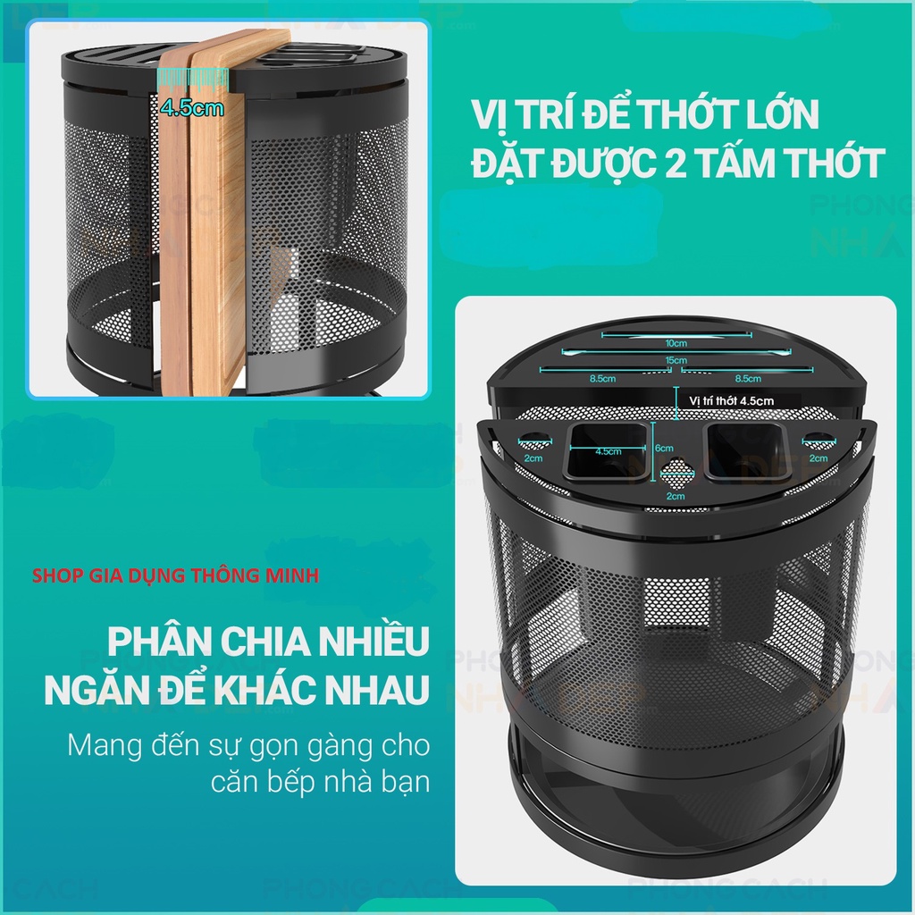 kệ để dao thớt xoay 360 độ , kệ bếp bằng thép sơn tĩnh điện cao cấp.
