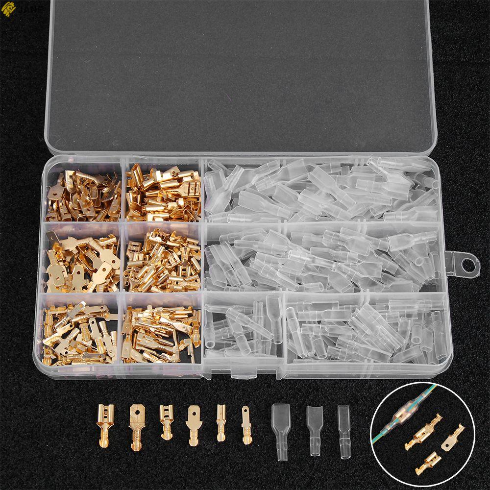 Set lọn uốn thiết bị đầu cuối luồn dây kèm vỏ bọc cách điện 120/135/270 / 360PCS 2,8 / 4,8 / 6,3mm