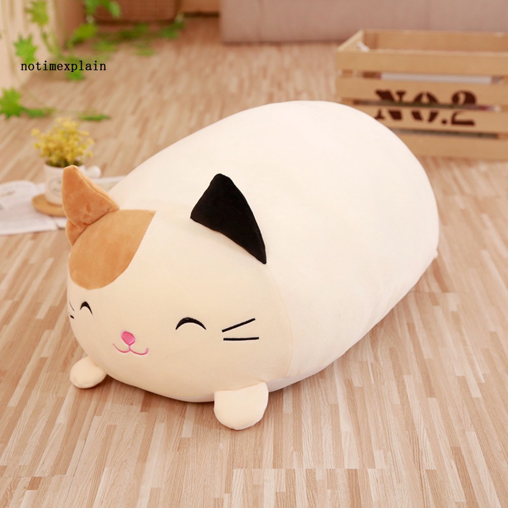 NAME 30cm Lying Pig Cat Animal Plush Stuffed Doll Toy Cushion Huggable Throw Pillow