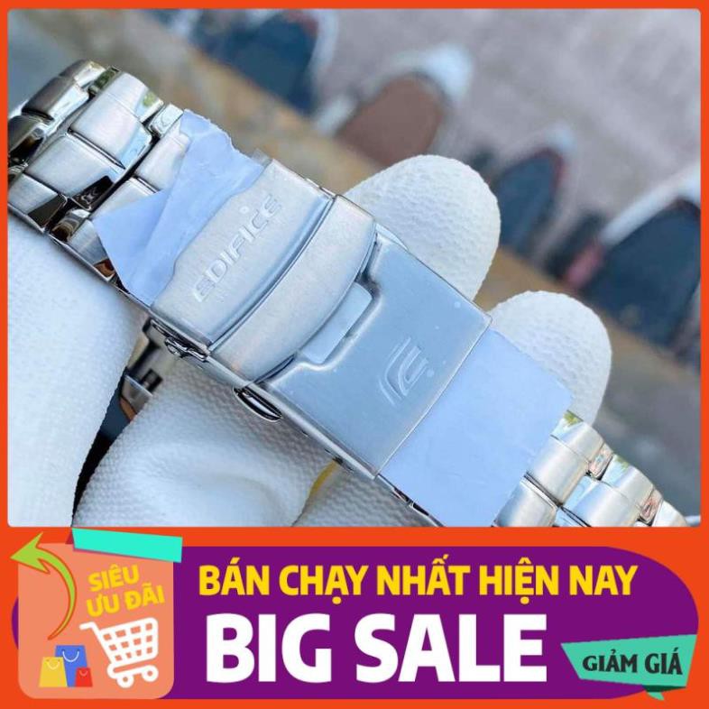 [GIÁ HỦY DIỆT] Đồng hồ-nam-Casio EDIFICE EF-130D-1A2VDF dây kim loại chổng gỉ thép 316l cao cấp chín