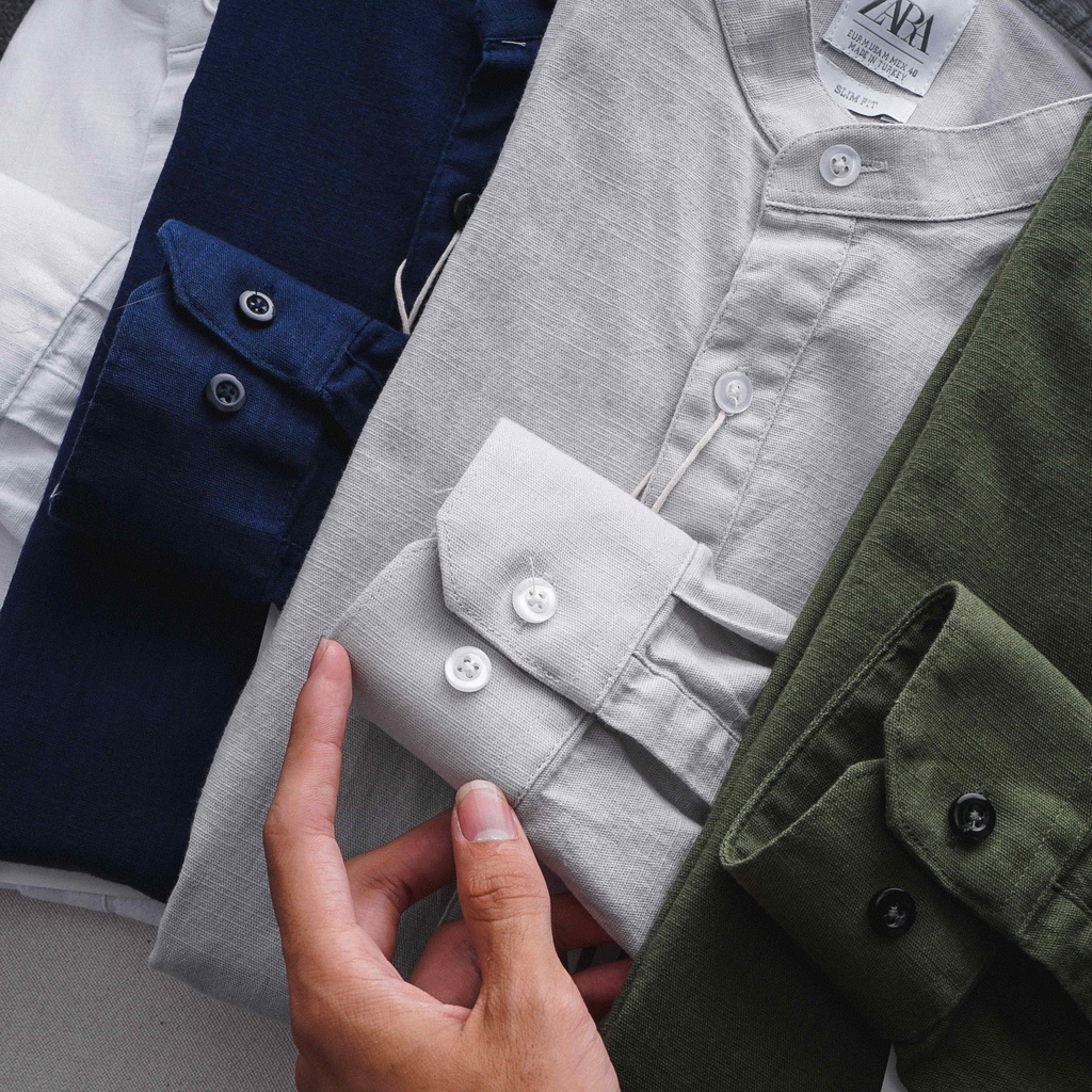 Áo sơ mi nam dài tay cao cấp chất đũi THE 727 BH.D.Z.24