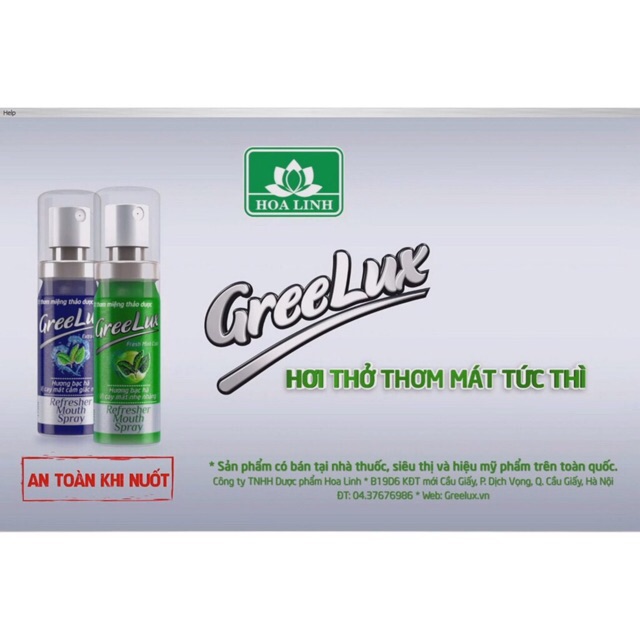 Xịt thơm miệng thảo dược Greelux
