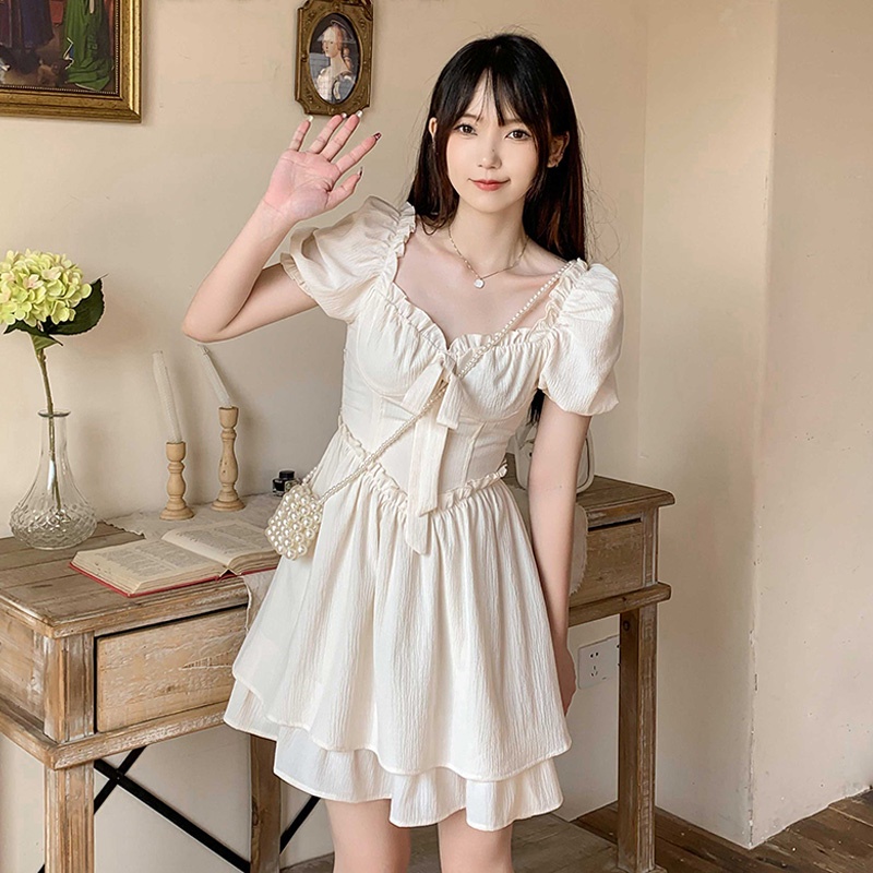 đầm trắng đầm bigsize nữ đầm tay phồng đầm hở lưng đầm nữ váy ngắn đầm vintage đầm đi tiệc váy tiểu thư sang chảnh đầm cổ vuông đầm hở lưng váy nơ váy bánh bèo nữ