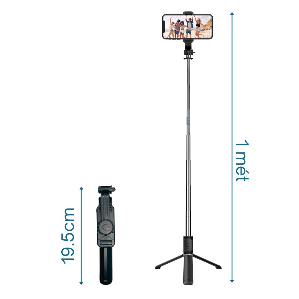 Gậy chụp ảnh 3 chân có điều khiển Bluetooth, cây livestream, tự sướng Tripod Q07  – KYWI SHOP