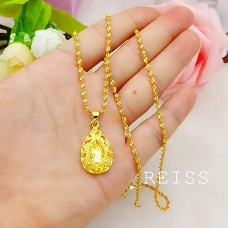 Vòng cổ Vàng 24K Hình Giọt Nước 100% Chính Hãng Cho Nữ