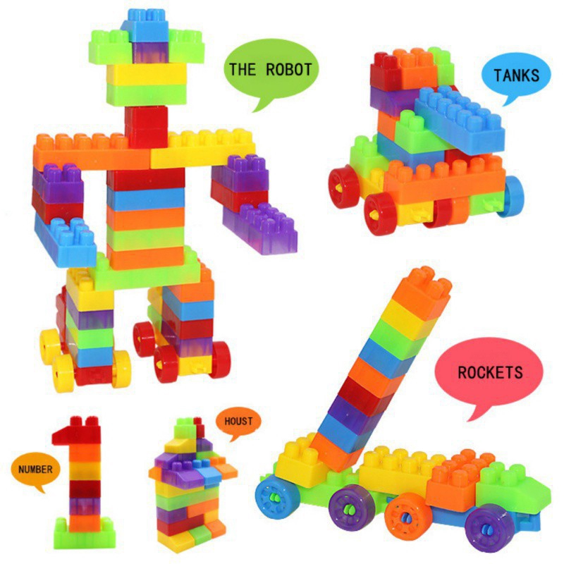 Set 100 khối lắp ráp mô hình đồ chơi cho bé