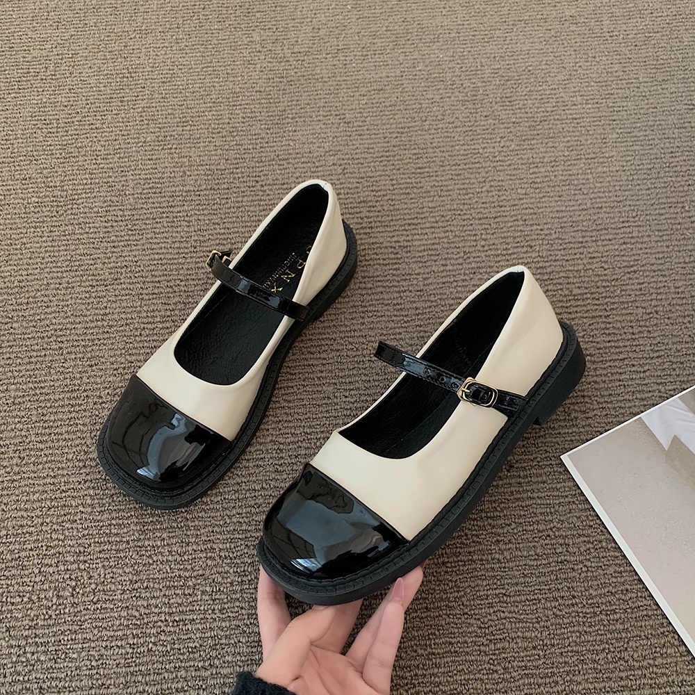 Giày mary jane phối màu đế cao 3 phân nữ tính