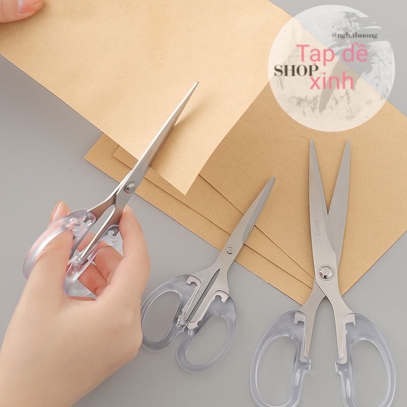 Kéo Oule cán trong suốt office 3 kích cỡ nhỏ trung lớn thủ công diy handmade lovebox thiệp tiện dụng scissor