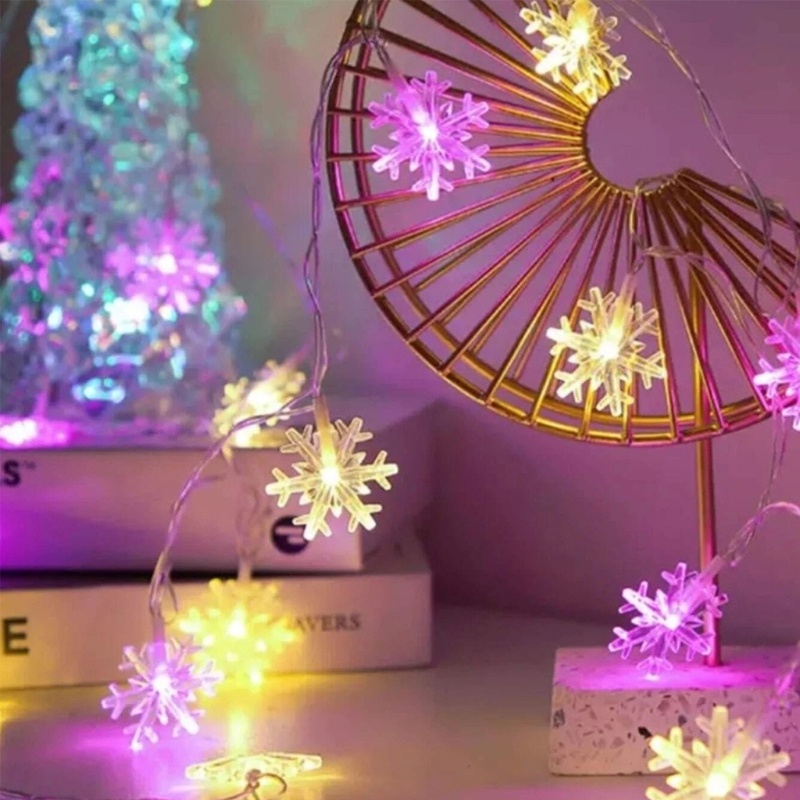 Dây Đèn LED Hình Bông Tuyết Trang Trí Giáng Sinh Năm Mới