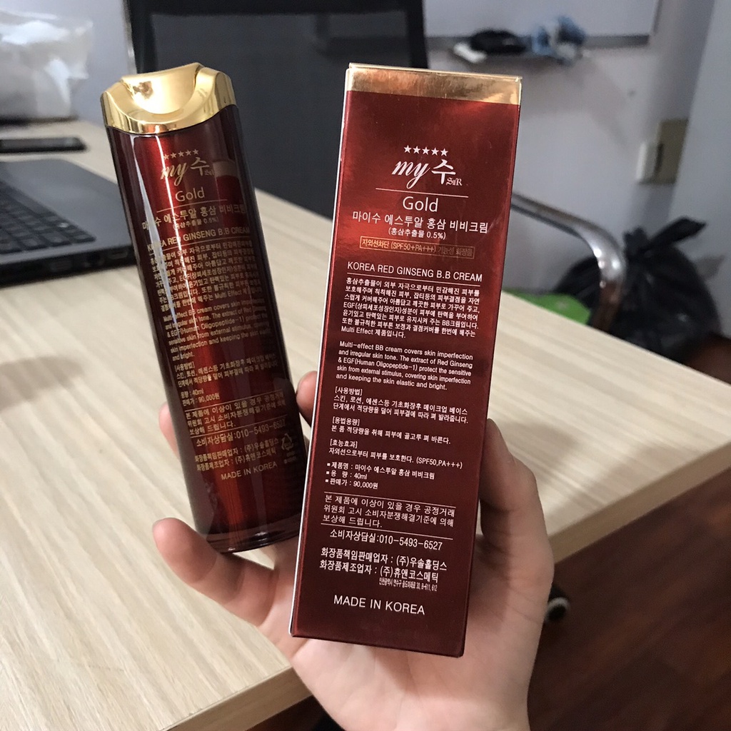 Kem nền BB Cream Hồng Sâm Đỏ My Gold SPF50 PA+++ 40Ml Hàn Quốc | BigBuy360 - bigbuy360.vn