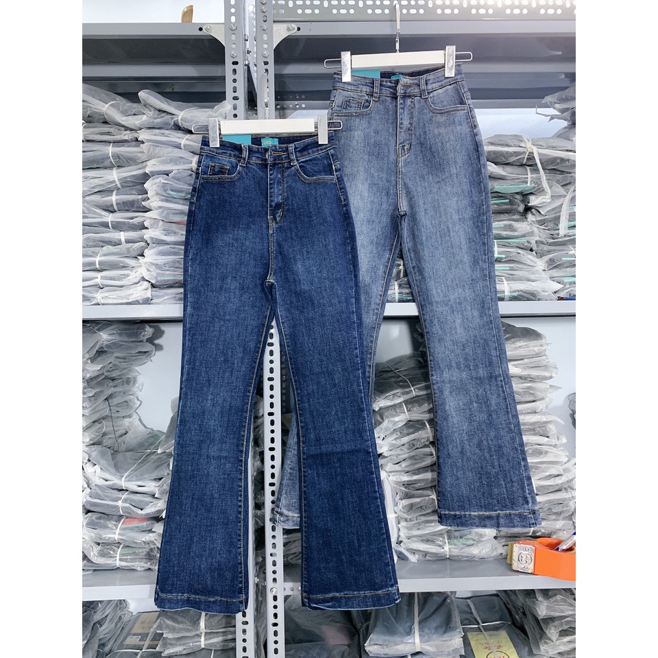 quần jeans nữ ống loe quần bò loe ống bass cạp lưng cao phom dài 100cm chất jean co dãn | BigBuy360 - bigbuy360.vn