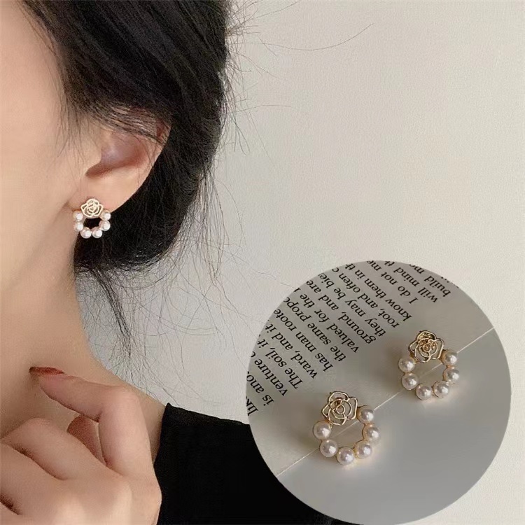 Bông Tai Đính Ngọc Trai Sang Trọng Thời Trang Mùa Hè Cho Nữ