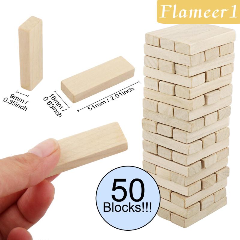 1 [Flameameer] 50 Khối Gỗ Domino Hình Chữ Nhật Cho Nghệ Thuật Và Dự Án Thủ Công