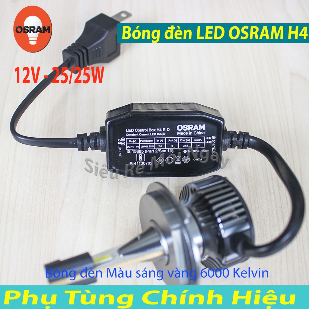 BÓNG ĐÈN LED OSRAM H4 PREMIUM XE SH, EXCITER, MÔ TÔ, Ô TÔ SIÊU SÁNG TRẮNG