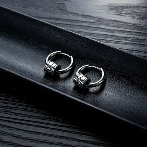 Bông Tai Nam KPOP Khoen Tròn Titan Không Đen TT 2269 - 1 Cặp