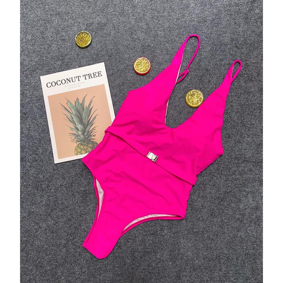 [ẢNH, VIDEO THẬT] Đồ bơi 1 mảnh hồng lọt khe, bikini đai bạc M315