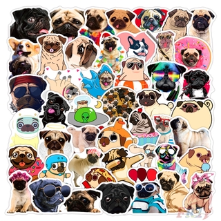 50Pcs/Set ❉ Pug Dogs Series 03 Stickers ❉ Kawaii Pet Dog DIY Fashion Mixed Waterproof Doodle Decals Stickers