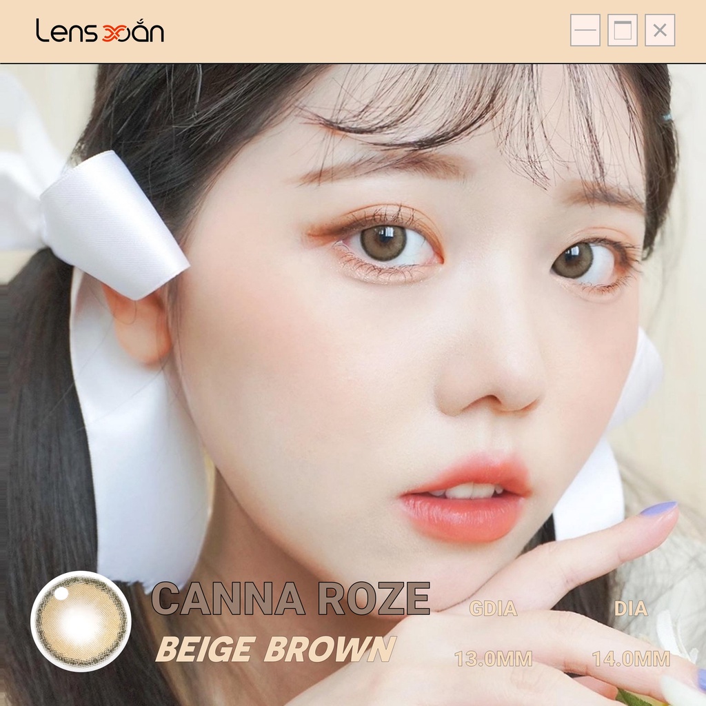 KÍNH ÁP TRÒNG CANNA ROZE BEIGE BROWN CỦA IDOL LENS: LENS NÂU LẠNH PHA KHÓI HẠN 12 THÁNG | LENS XOẮN (GIÁ 1 CHIẾC)