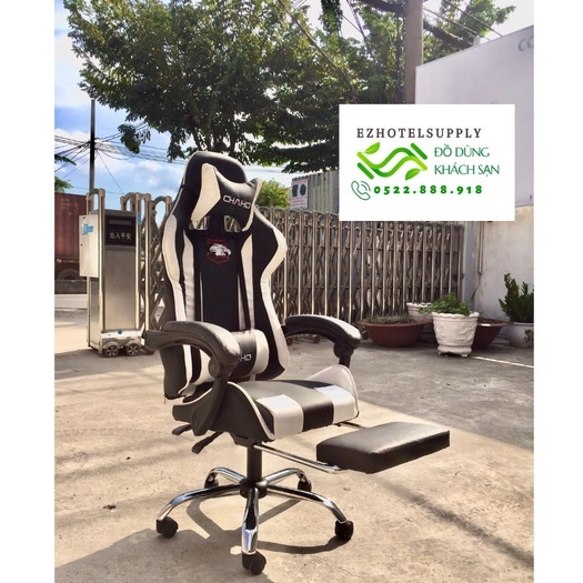 GHẾ GAMING CHAHO CÓ GÁC CHÂN  / GHẾ GAMING CHÂN XOAY