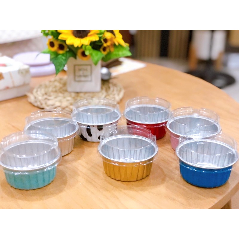 Hộp nhôm đựng bánh  combo 50 cup nhiều màu