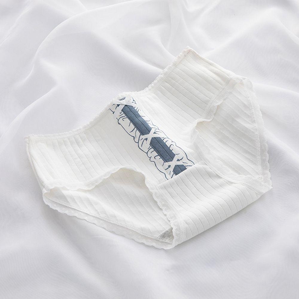 Quần Lót Cotton Mềm Mại Lưng Vừa Họa Tiết Kẻ Sọc Đính Nơ Gợi Cảm Cho Nữ